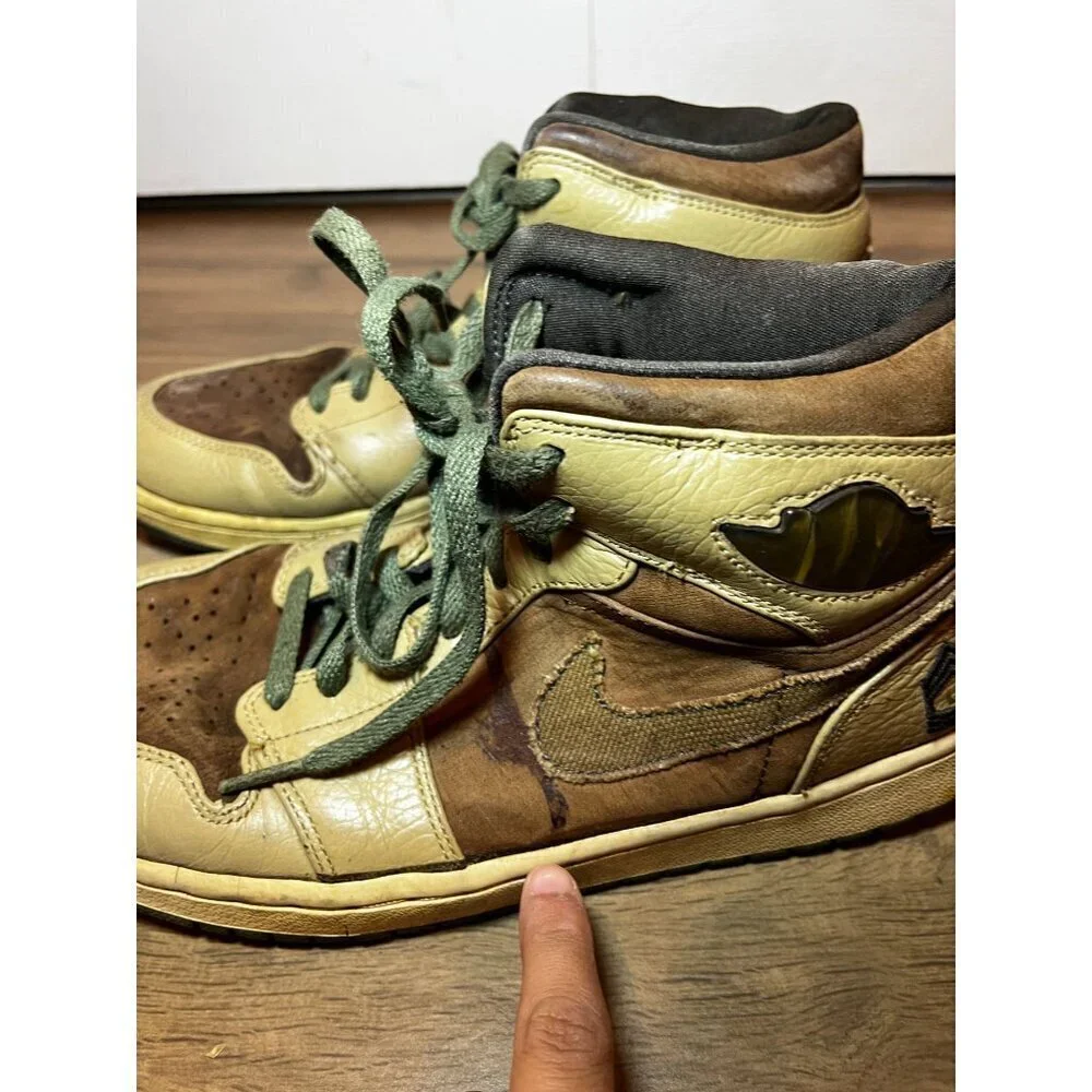 Nike Air Joridan 1 Mid Army Retro Army Forces  Leather & Suede Mens Sneakers 11